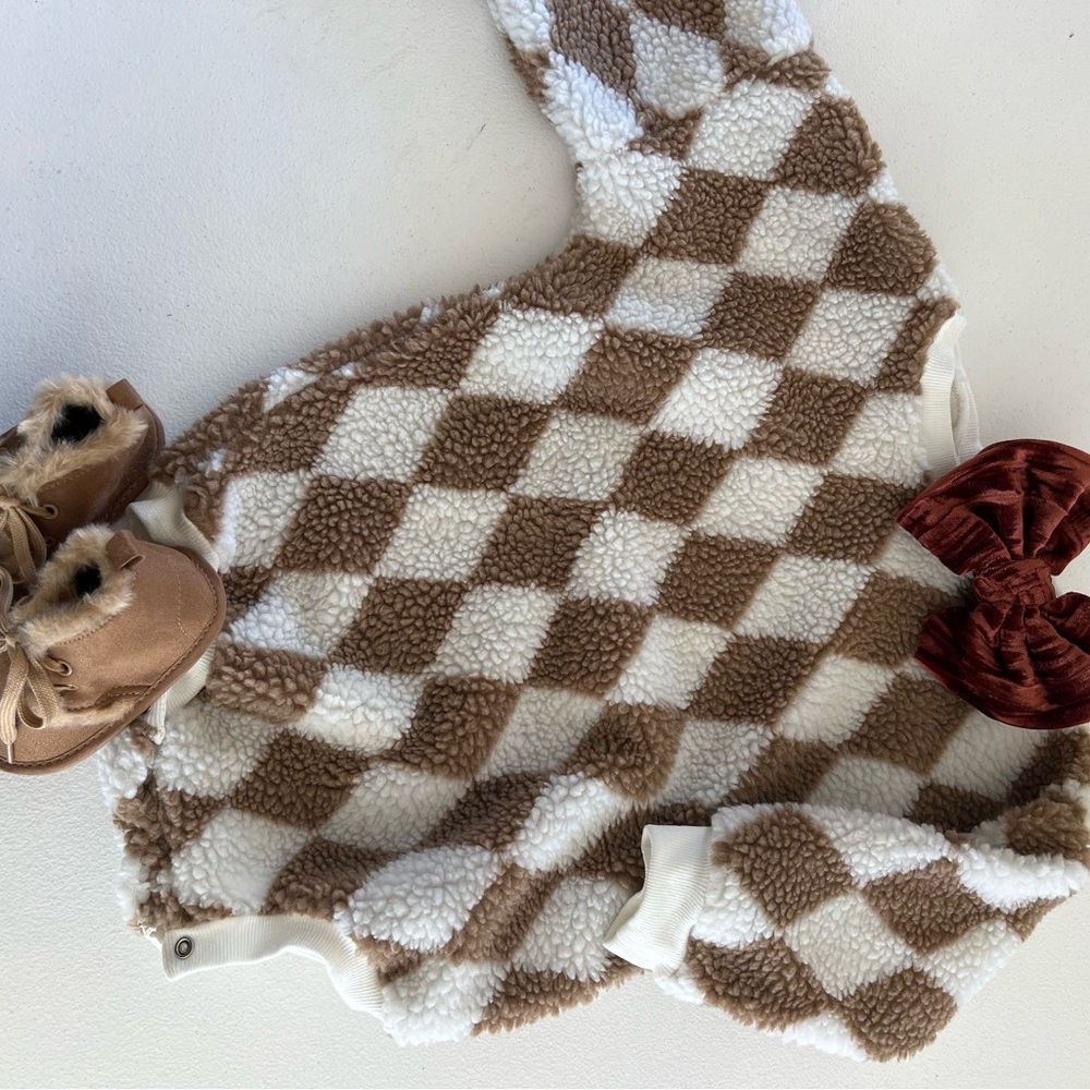 Sherpa bumble sweater romper